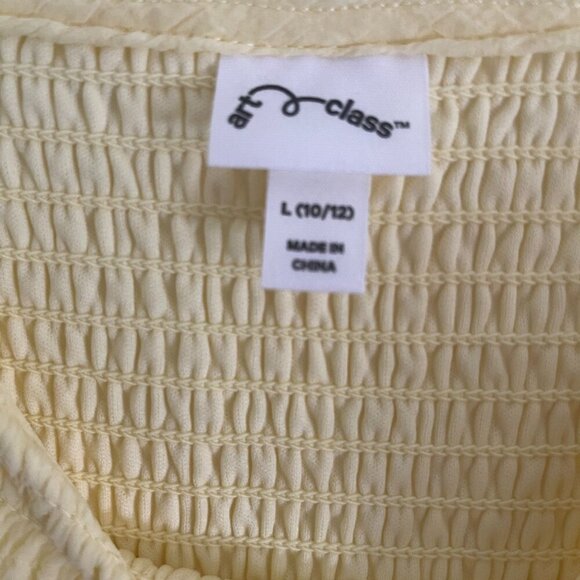 Yellow Art Class Girls Recycled Polyester Smocked Ruffle Dress L (10/12). NWT - Picture 7 of 9